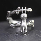 Lianfudai Vintage Chic Rabbit Animal Knuckle Rings for Women Girls Charm Gothic Punk Frog Cat Octopus Opening Finger Rings Fashion Jewelry