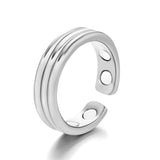 Lianfudai Personality Fashion Open Magnetic Health Rings for Women Men Magnetic Therapy Lose Weight Rings Keep Slim Health Care Jewelry