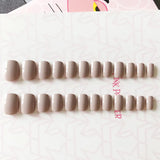 Lianfudai - 24pcs Wholesales Fake Nails For Women Solid Color Short False Nail Tips Fingernail DIY Nail Art Artificial Nails Free Shipping