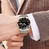 Lianfudai  father's day gifts Men Watch Fashion Business Quartz Watches Top Swiss Brand Luxury Waterproof Luminous Stainless Stain Mens Wristwatches