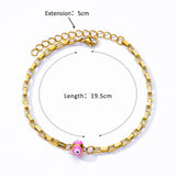 Lianfudai Evil Eye Beaded Anklets for Women Stainless Steel Gold Plated Ankle Bracelet New In Trend Summer Beach Jewelry Accessories