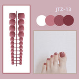 Lianfudai 24P Acrylic Toenails Tips Bright Faced Press On Nails Art Removable Fake Toenails With Glue Full Cover Artificial Toe False Nail