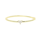 Lianfudai Promotion 7.5" Inner 60mm Three Stone Geometric Triangle Shaped Gold Color Women Bangle Bracelet