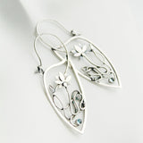 Lianfudai Silver color earrings Ivy Elven earrings Botanical jewelry Plant earrings Leaf design