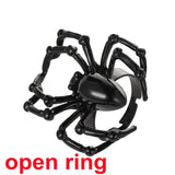 Lianfudai Creative Gothic Black Spider Animal Rings Funny Halloween Party Octopus Wizard Hat Ghost Pumpkins Finger Rings Halloween Jewelry