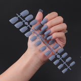 Lianfudai 24Pcs/Set Matte False Nails Glue Square Head Frosted Press On Fake Nail Tips Full Cover Artificial Fingernails Ballet Detachable