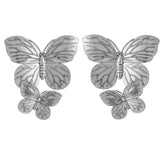 Lianfudai Cool Chunky Gold Color Butterfly Stud Earrings For Women Statement Earings