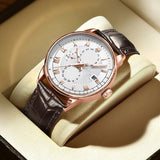 Lianfudai father's day gifts Top Brand Men's Wristwatch Fashion Waterproof Luminous Date Clock Sport Watches Mens Business Belt Quartz Watch New