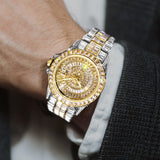 Lianfudai Disaster Prevention Jewelry Hip Hop Bling Mens Watches 18K Luxury Waterproof Full Square Diamond Watch Automatic Date Sport Luminous AAA Clocks