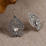 Lianfudai New Lotus Silver Color Earrings Elf Jewelry Fashion Floral Design Ladies Pendant Earrings Gift