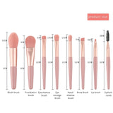 Lianfudai 8Pcs Professional Makeup Brushes Set Cosmetic Powder Eye Shadow Foundation Blush Blending Concealer Beauty Make Up Tool Brushes