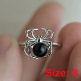 Lianfudai Creative Gothic Black Spider Animal Rings Funny Halloween Party Octopus Wizard Hat Ghost Pumpkins Finger Rings Halloween Jewelry