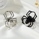 Lianfudai Creative Gothic Black Spider Animal Rings Funny Halloween Party Octopus Wizard Hat Ghost Pumpkins Finger Rings Halloween Jewelry