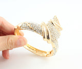 Lianfudai bridal jewelry set for wedding Wholesale Fashion Gold Color Alloy Rhinestone Wedding Jewelry Sets Necklace Bracelet Ring Earrings For Women Bridal