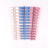 Lianfudai 24Pcs/Set Matte False Nails Glue Square Head Frosted Press On Fake Nail Tips Full Cover Artificial Fingernails Ballet Detachable