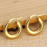 Lianfudai Classic Style Small Hoop Earrings for Women Simple Design Exquisite Young Girl Gift Wedding Accessories Beautiful Jewelry