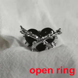 Lianfudai Creative Gothic Black Spider Animal Rings Funny Halloween Party Octopus Wizard Hat Ghost Pumpkins Finger Rings Halloween Jewelry