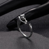 Lianfudai Vintage Chic Rabbit Animal Knuckle Rings for Women Girls Charm Gothic Punk Frog Cat Octopus Opening Finger Rings Fashion Jewelry