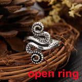 Lianfudai Creative Gothic Black Spider Animal Rings Funny Halloween Party Octopus Wizard Hat Ghost Pumpkins Finger Rings Halloween Jewelry