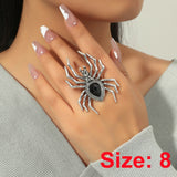 Lianfudai Creative Gothic Black Spider Animal Rings Funny Halloween Party Octopus Wizard Hat Ghost Pumpkins Finger Rings Halloween Jewelry