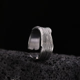 Lianfudai INS Fashion Silver Color Minimalist Irregular Twined Finger Rings Creative Geometric Punk Opening Rings for Women Girls Jewelry