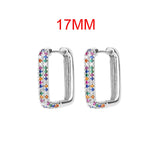 Lianfudai Rainbow Zircon Earrings for Women Stainless Steel Hoop Earring New Trending Luxury Aesthetic Jewelry aretes mujer