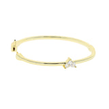 Lianfudai Promotion 7.5" Inner 60mm Three Stone Geometric Triangle Shaped Gold Color Women Bangle Bracelet