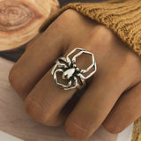 Lianfudai Creative Gothic Black Spider Animal Rings Funny Halloween Party Octopus Wizard Hat Ghost Pumpkins Finger Rings Halloween Jewelry