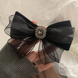 Lianfudai jewelry gifts for women hot sale hairpin Crystal Big Bow Hair Clips For Women High-end Flower Hair Accessories Rhinestone Hairpins Bows Flower Hairgirps Barrette