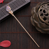 Lianfudai gifts for women  Retro Classic Flower Wood Hair Sticks For Women Handmade Crystal Beads Tassels Hairpins Hanfu Hair Forks Chinese Hair Accessory