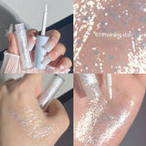 Lianfudai Glitter Highlighter Liquid Eye Shadow Eyeliner Durable Waterproof Gold Shimmer and Shine Eye Silkworm Pencil Makeup Beauty Tool