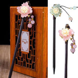 Lianfudai gifts for women  Retro Classic Flower Wood Hair Sticks For Women Handmade Crystal Beads Tassels Hairpins Hanfu Hair Forks Chinese Hair Accessory