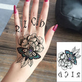 Lianfudai gifts for women  Waterproof Temporary Tattoo Sticker Rose Flower Hand back tatto Art  flash tatoo fake tattoos for women men