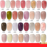 Lianfudai - Transparent Nude Jelly Gel Nail Polish Semi Permanent 7.3ml Top Coat Soak Off UV LED Varnish Nail Art Design Base Gel