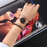 Lianfudai gifts for women Set Watch Top Brand Luxury Fashion Diamond Ladies Wristwatches Stainless Steel Silver Female Quartz Watch Montre Femme