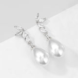 Lianfudai Fashion Imitation Pearl Wedding  Jewelry Elegant Zircnia Crystals Stud Earrings For Women Patry Dress Accessories CE1858