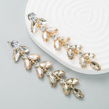 Lianfudai gifts for women Sparkling Zircon Leaf Ear Clip Non-Piercing For Women Silver Plated Metal Leaves Ear Cuff Clip Earring New Trendy Jewelry