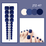 Lianfudai 24P Acrylic Toenails Tips Bright Faced Press On Nails Art Removable Fake Toenails With Glue Full Cover Artificial Toe False Nail