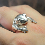 Lianfudai Vintage Chic Rabbit Animal Knuckle Rings for Women Girls Charm Gothic Punk Frog Cat Octopus Opening Finger Rings Fashion Jewelry