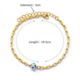 Lianfudai Evil Eye Beaded Anklets for Women Stainless Steel Gold Plated Ankle Bracelet New In Trend Summer Beach Jewelry Accessories