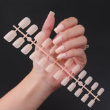 Lianfudai 24Pcs/Set Matte False Nails Glue Square Head Frosted Press On Fake Nail Tips Full Cover Artificial Fingernails Ballet Detachable