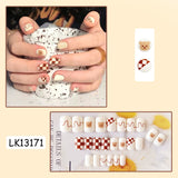 Lianfudai 24pcs Small Fresh White Flowers Decorated Frosted Matte Wearable Fake Nails Suitable Fairy Girl Summer Hand Decoration T