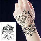 Lianfudai gifts for women  Waterproof Temporary Tattoo Sticker Rose Flower Hand back tatto Art  flash tatoo fake tattoos for women men