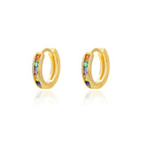 Lianfudai Rainbow Zircon Earrings for Women Stainless Steel Hoop Earring New Trending Luxury Aesthetic Jewelry aretes mujer