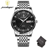 Lianfudai father's day gifts Stainless Steel Quartz Date Calendar Business Men Wristwatch Top Brand Luxury Fashion Waterproof Luminous Men Watch Reloj Hombre