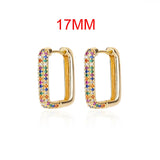 Lianfudai Rainbow Zircon Earrings for Women Stainless Steel Hoop Earring New Trending Luxury Aesthetic Jewelry aretes mujer