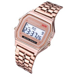 Lianfudai Luxury F91W Steel Band Watch Retro LED Digital Sports Military Watch Electronic Wrist Band Clock Ladies Men Couples