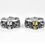 Lianfudai gifts for men Gothic Rose Skull Rings for Men Women Punk Trend Couple Resizable Rings Hip Hop Cool Street Accessories Jewelry Gifts