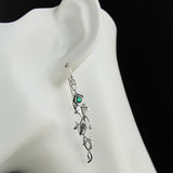 Lianfudai Silver color earrings Ivy Elven earrings Botanical jewelry Plant earrings Leaf design