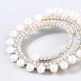 Lianfudai western jewelry for women New Shiny Rhinestone Imitation Pearl Hoop Earrings Women's Earrings Dinner Party Wedding Fashion Statement Jewelry Accessories